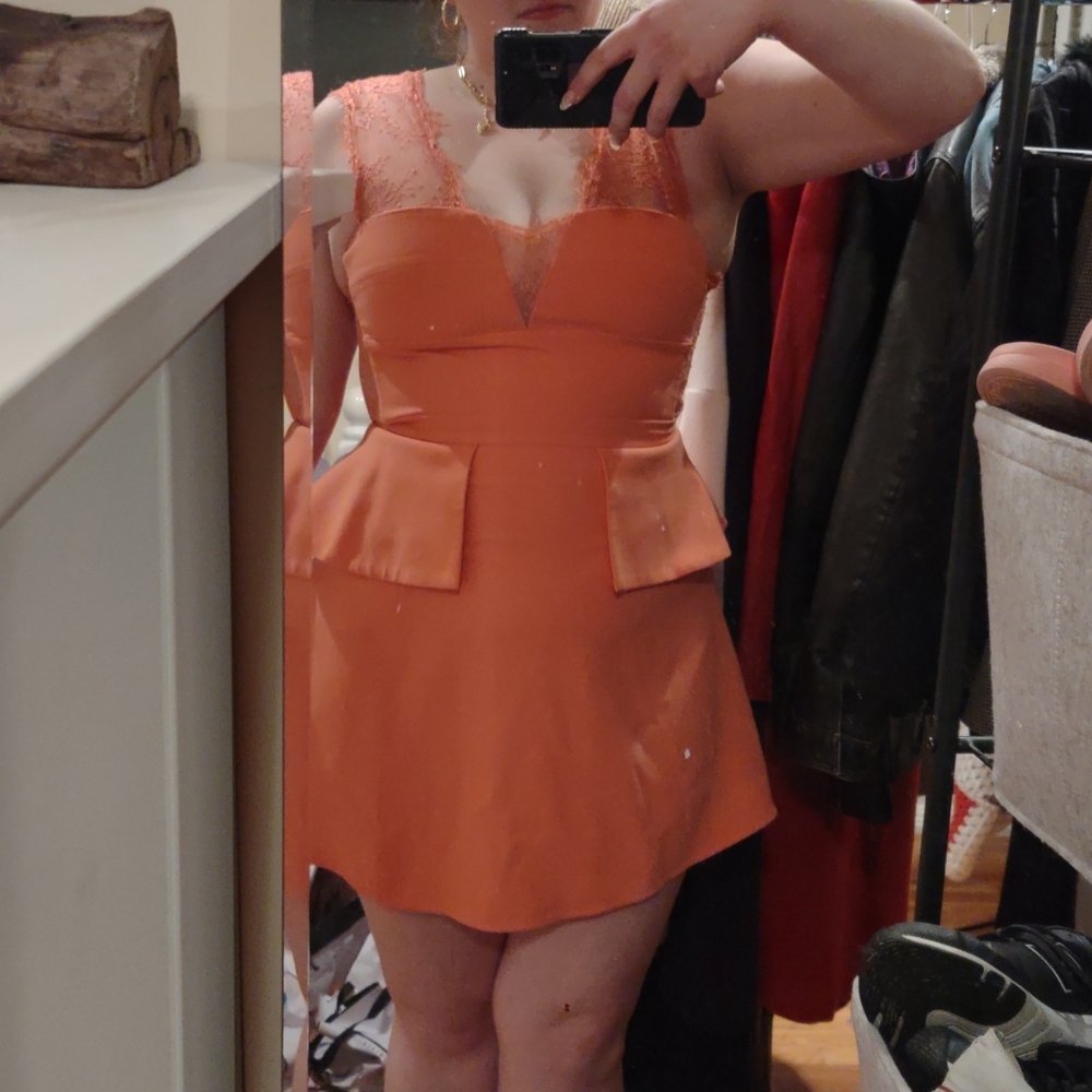 Beautiful size 10 coral bride's maid dress